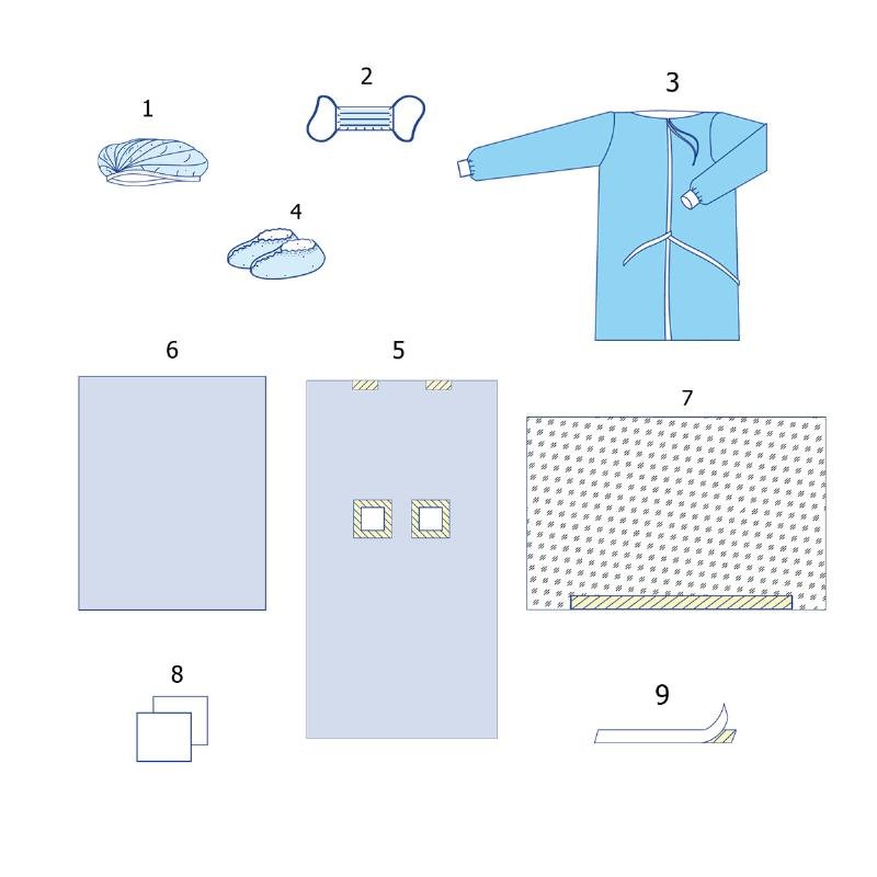 Комплект одягу та покриттів операційних для ангіографії №1 Taipan-Pharm стерильний